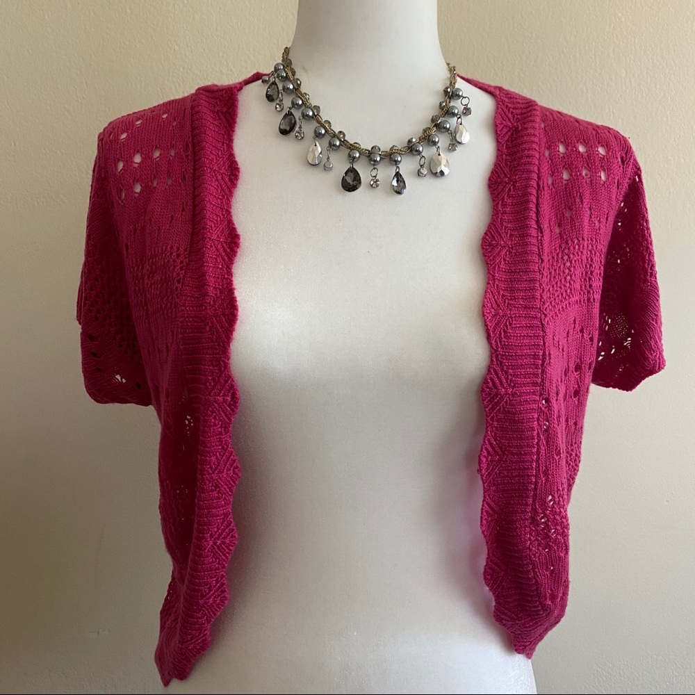 Pink short sleeve Shawl/Shrug